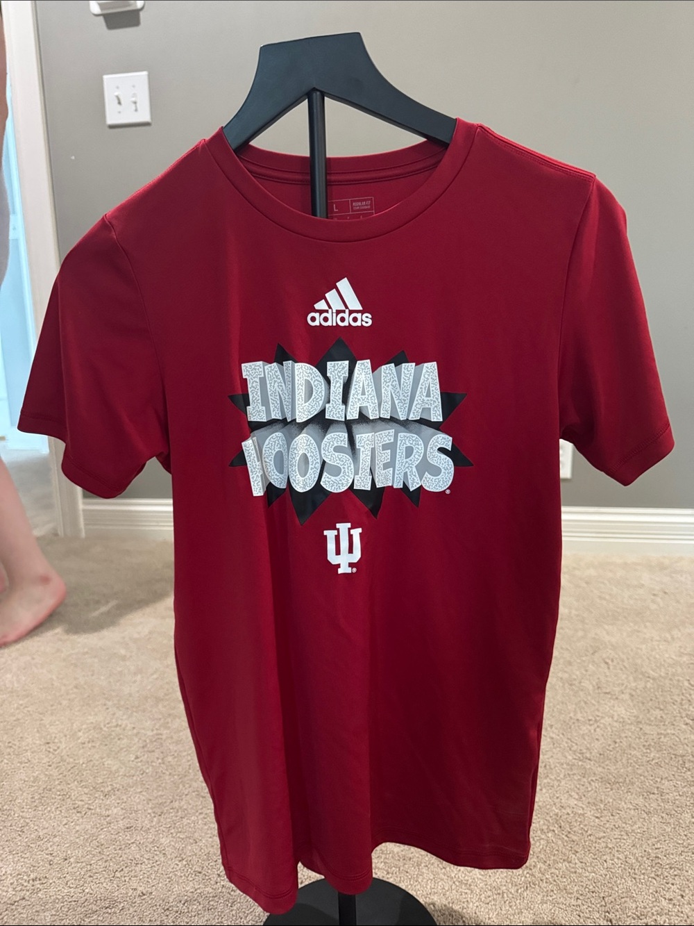 Adidas Maroon Indiana Hoosiers Graphic Tee